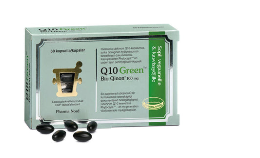 Pharma Nord Q10 Green Bio-醌100毫克 - 泛醌胶囊 60粒｜Pharma Nord Q10 Green Bio-Qinon 100 mg - Ubikinonikapselit 60 kaps.