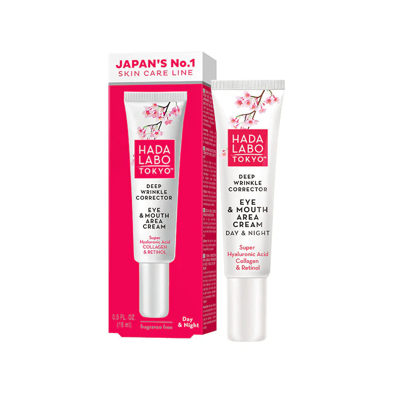 Hada Labo Tokyo Deep Wrinkle Corrector Eye & Mouth Area Cream - Silmän- ja Suunympärysvoide 15 ml｜Hada Labo Tokyo 深层皱纹修正眼部和口部霜 - 眼部和口腔部霜 15 ml