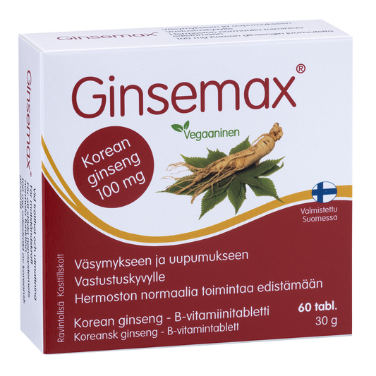 Ginsemax 高丽参B族维生素片 60片｜Ginsemax - Korean Ginseng B-vitamiinitabletti 60 tabl.