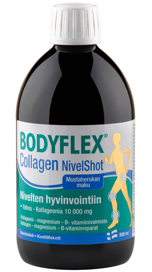 Bodyflex胶原蛋白关节饮-胶原蛋白镁B族维生素制剂 500 ml｜Bodyflex Collagen NivelShot - Kollageeni-magnesium-B-vitamiinivalmiste 500 ml