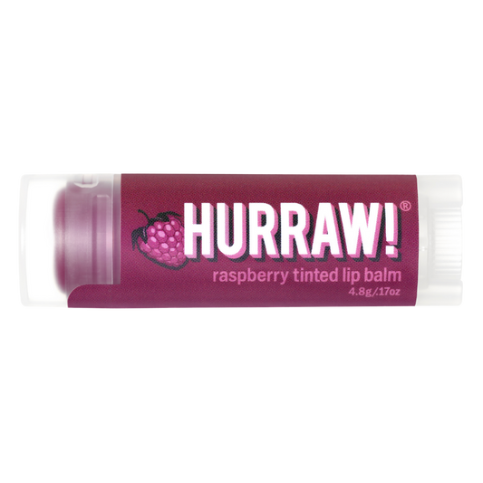Hurraw! 覆盆子润色唇膏 4,8 g｜Hurraw! Raspberry Tinted Lip Balm - Sävyttävä huulivoide 4,8 g