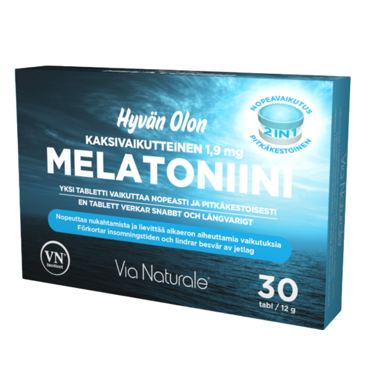 好感觉褪黑素1.9毫克 - 双重作用30片｜Hyvän Olon Melatoniini 1,9 mg - Kaksivaikutteinen 30 tabl.