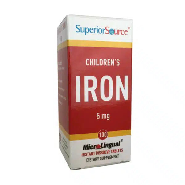 Superior Source 儿童铁 5毫克 - 儿童铁 100片｜Superior Source Children's Iron 5 mg - Rauta Lapsille 100 tabl.