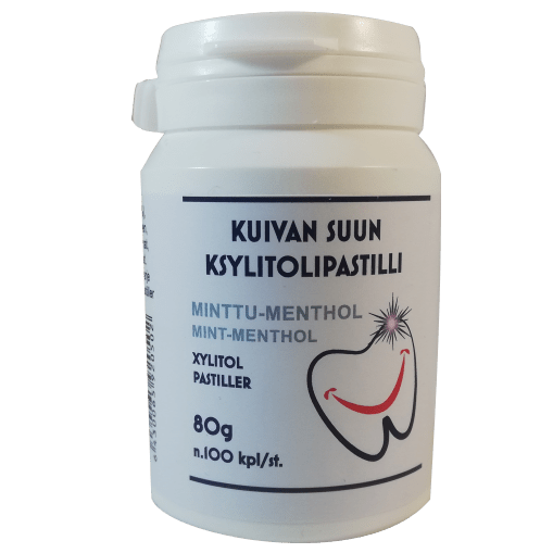 口干木糖醇含片 - 薄荷-薄荷脑 80克 100 kpl｜Kuivan Suun Ksylitolipastilli - Minttu-Menthol 80 g n. 100 kpl