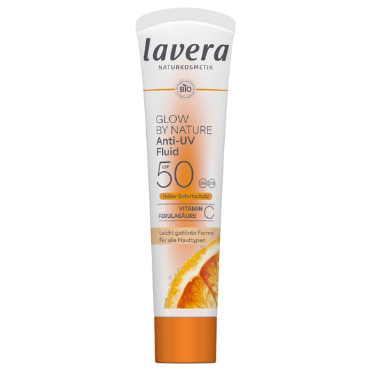 自然光泽抗紫外线防晒液SPF50 有色面霜 40 ml｜Lavera Glow By Nature Anti-UV Fluid SPF50 - Sävytetty kasvovoide 40 ml