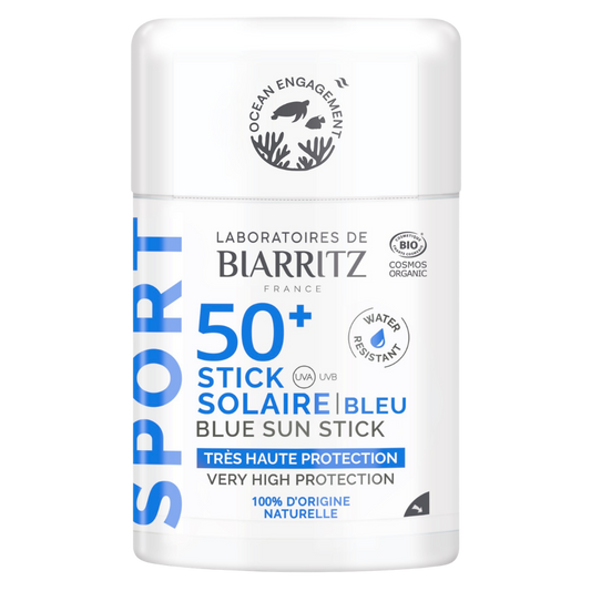 比亚里茨实验室运动蓝色防晒棒SPF50+ 12g｜Laboratoires de Biarritz Sport Blue Sun Stick SPF50+ - Aurinkovoidepuikko 12 g - erä