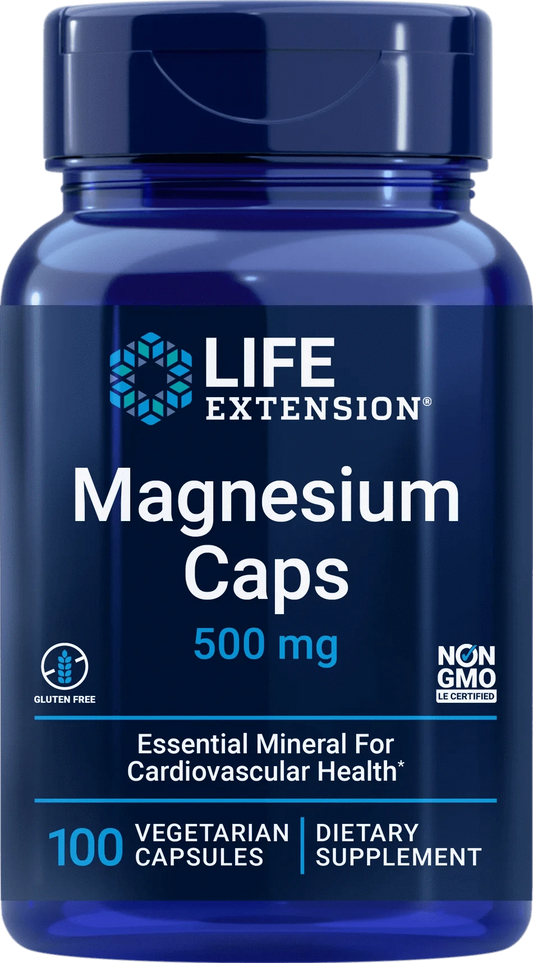 Life Extension 镁胶囊 500 毫克 100 粒｜Life Extension Magnesium Caps 500 mg 100 kaps.