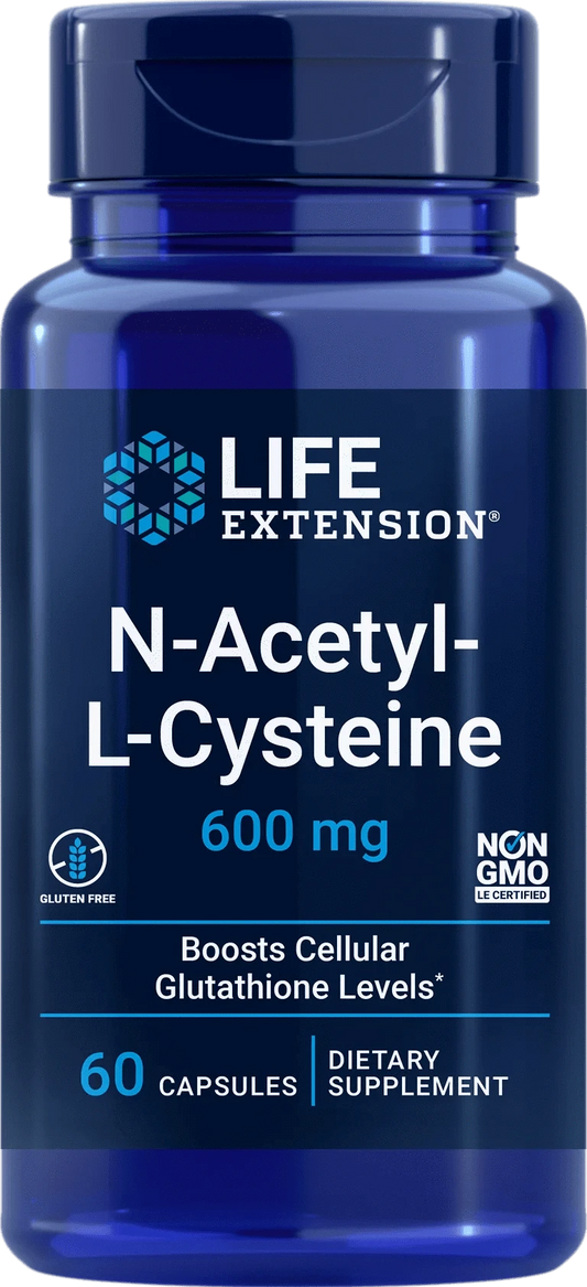 Life Extension N-乙酰-L-半胱氨酸 600 毫克 60 粒｜Life Extension N-Acetyl-L-Cysteine 600 mg 60 kaps.