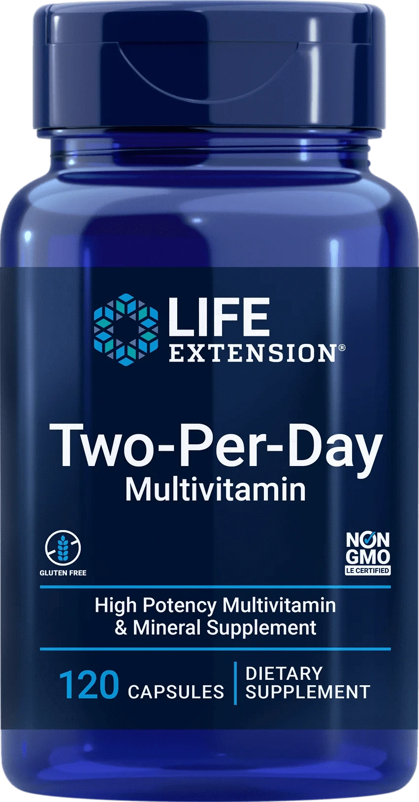Life Extension Two-Per-Day Multivitamin 120 kaps. Huomio. B6-vitamiinin vahvuus 75 mg｜Life Extension 每天两粒复合维生素 120 粒。注意力。维生素B6的强度 75 mg