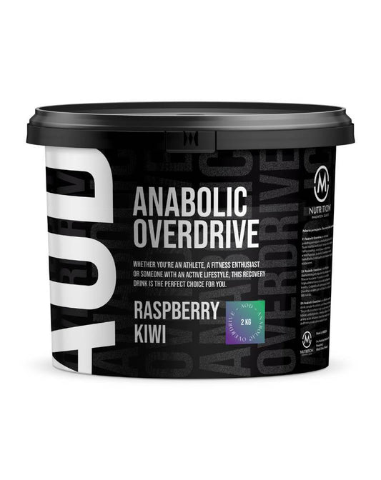 M-Nutrition 合成代谢超速覆盆子与猕猴桃 - 覆盆子和猕猴桃味恢复饮料粉 2 kg｜M-Nutrition Anabolic Overdrive Raspberry & Kiwi - Vadelman ja kiivin makuinen palautusjuomajauhe 2 kg