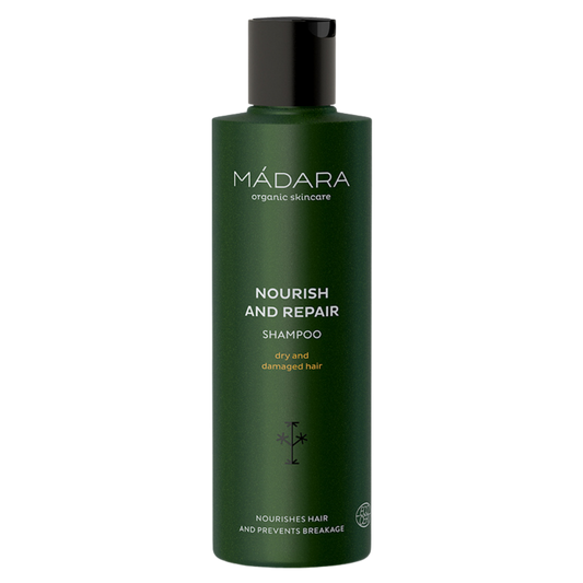 玛达拉滋养修复洗发水（干枯受损发质） 250 ml｜Madara Nourish and Repair Shampoo, kuiville ja vaurioituneille hiuksille 250 ml