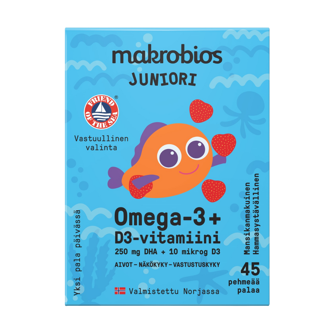 Makrobios Junior Omega-3+D3维生素45粒果胶软糖