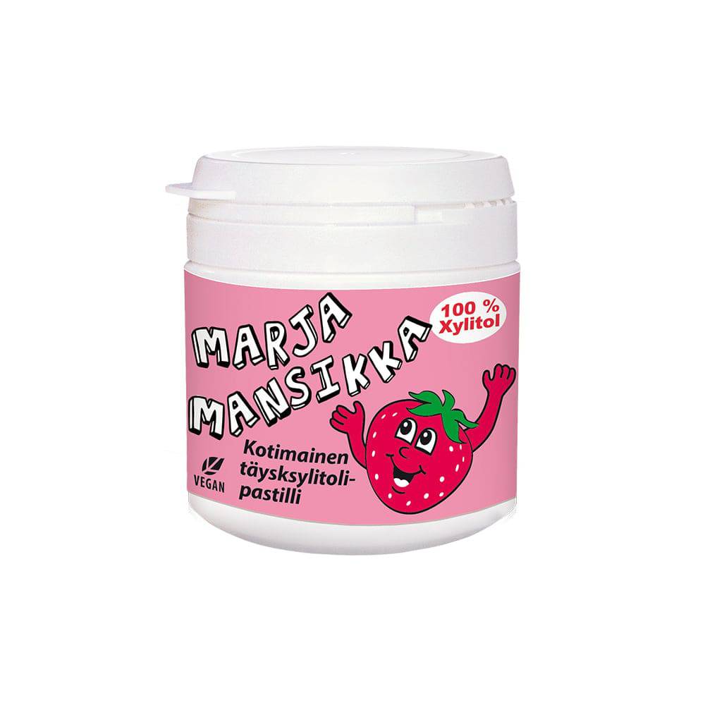 浆果草莓无糖木糖醇含片 150 kpl｜Marja Mansikka Täysksylitolipastilli 150 kpl