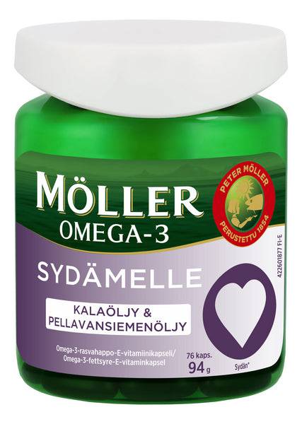 Möller Omega-3 心脏 76粒｜Möller Omega-3 Sydämelle 76 kaps.