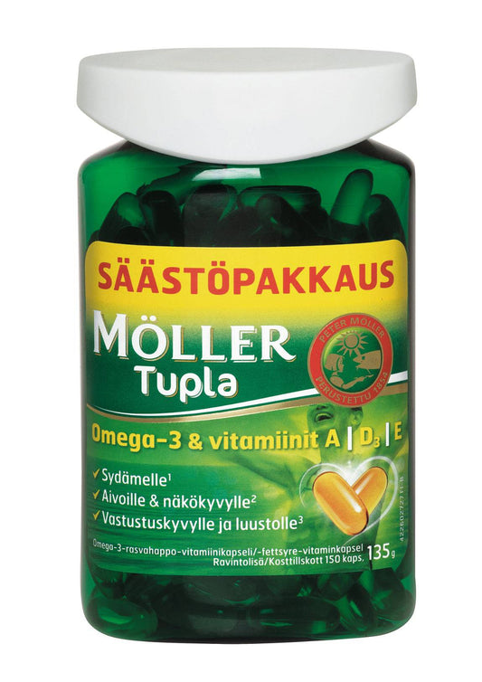 Möller Tupla Omega-3 SÄÄSTÖPAKKAUS 150 kaps. - erä