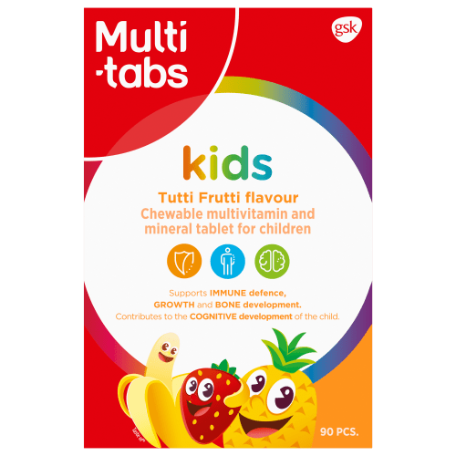 Multi-tabs kids Tutti Frutti Monivitamiini 90 purutablettia｜Multi-tabs 儿童 Tutti Frutti 多种维生素 90 purutablettia