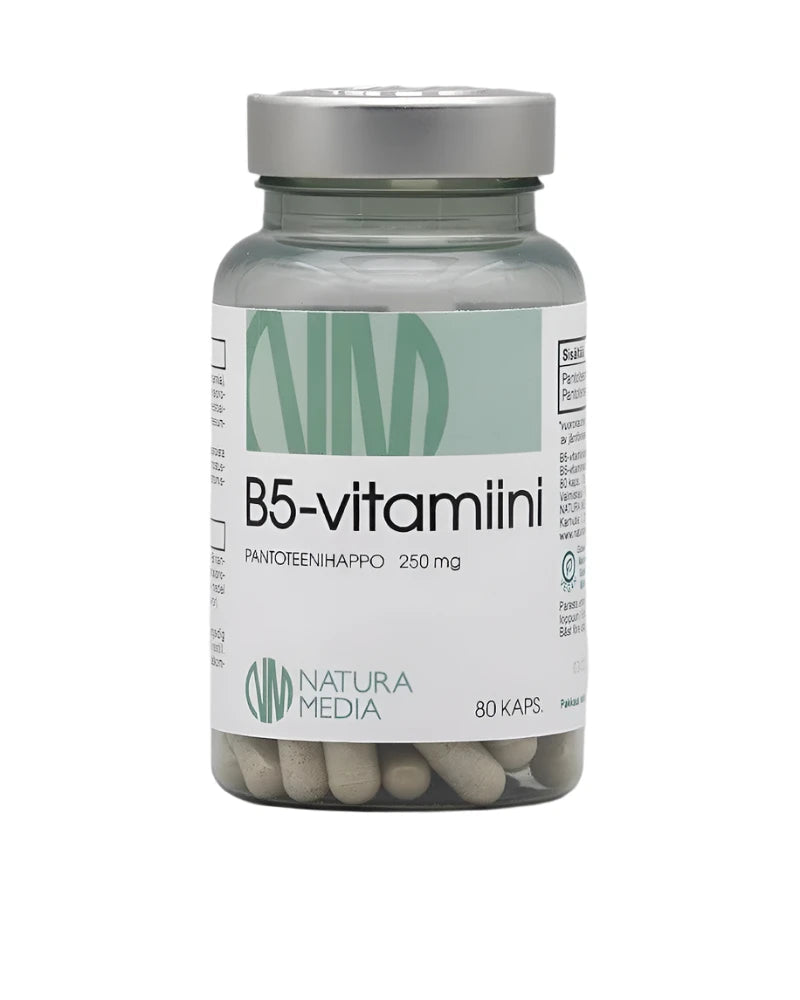 Natura Media B5-vitamiini 80 kaps.｜Natura Media B5维生素 80粒