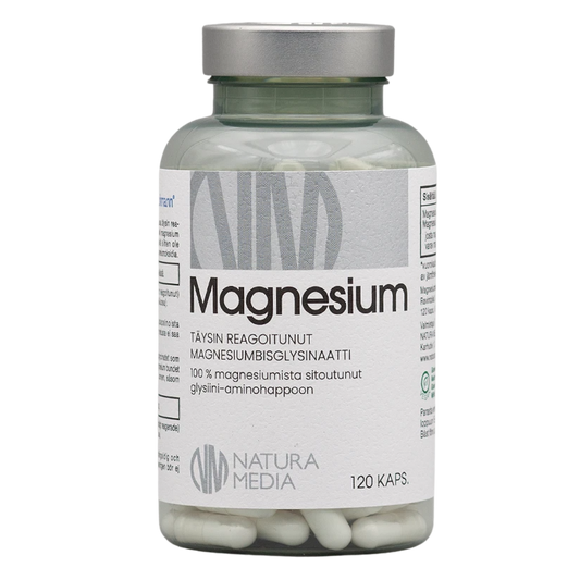 Natura Media 双甘氨酸镁 120粒｜Natura Media Magnesium Bisglysinaatti 120 kaps.