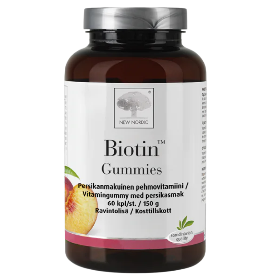 New Nordic Biotin Gummies - Biotiini Pehmopalat 60 kpl｜New Nordic 生物素软糖 60 kpl
