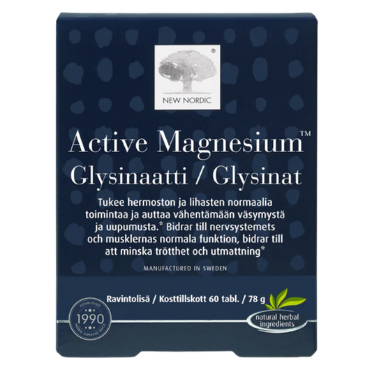 新北欧活性镁甘氨酸盐 60片｜New Nordic Active Magnesium Glysinaatti 60 tabl.