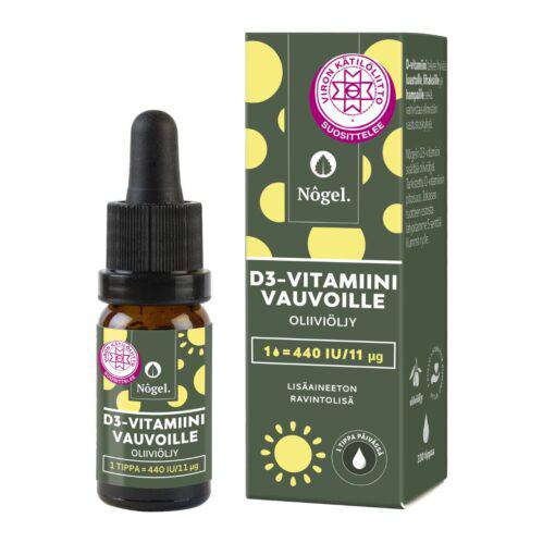 Nogel D3-Vitamiinitipat Vauvoille 440 IU/ 11 µg 10 ml｜Nogel 婴儿 D3 维生素滴剂 440 IU/11 µg 10 ml