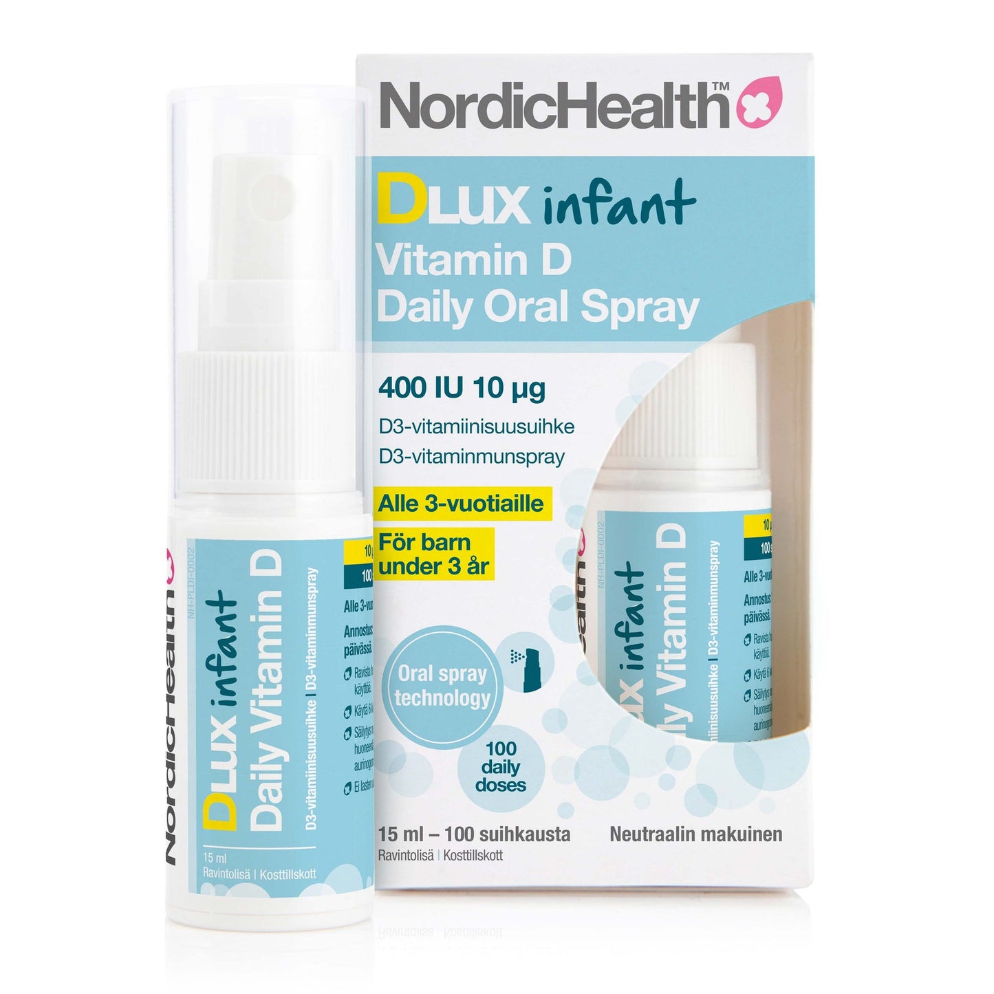 Nordic Health Dlux Infant Daily Oral Spray - D3-vitamiinisuusuihke 15 ml｜Nordic Health Dlux 婴儿每日口腔喷雾剂 - 维生素 D3 口腔喷雾剂 15 ml
