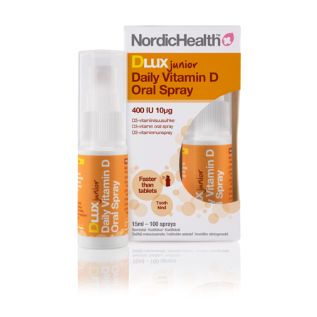 Nordic Health Dlux Junior Vitamin D Daily Oral Spray - D3-Vitamiinisuusuihke 15 ml｜Nordic Health Dlux Junior 维生素 D 每日口腔喷雾 - D3 维生素喷雾 15 ml