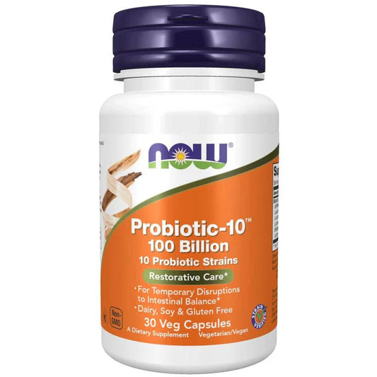 Now Foods 益生菌-10 100亿 强效益生菌 30粒｜Now Foods Probiotic-10 100 Billion - Vahva Probiootti 30 kaps.