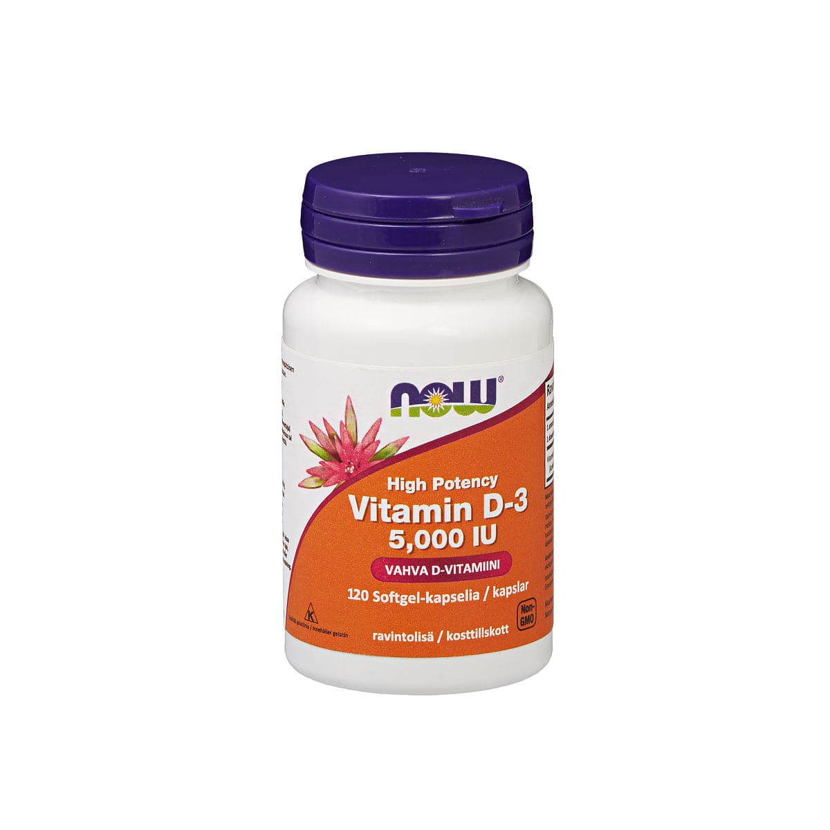 Now Foods D3-vitamiini 5,000 IU 120 kaps.｜Now Foods 维生素 D3 5,000 IU 120 粒。