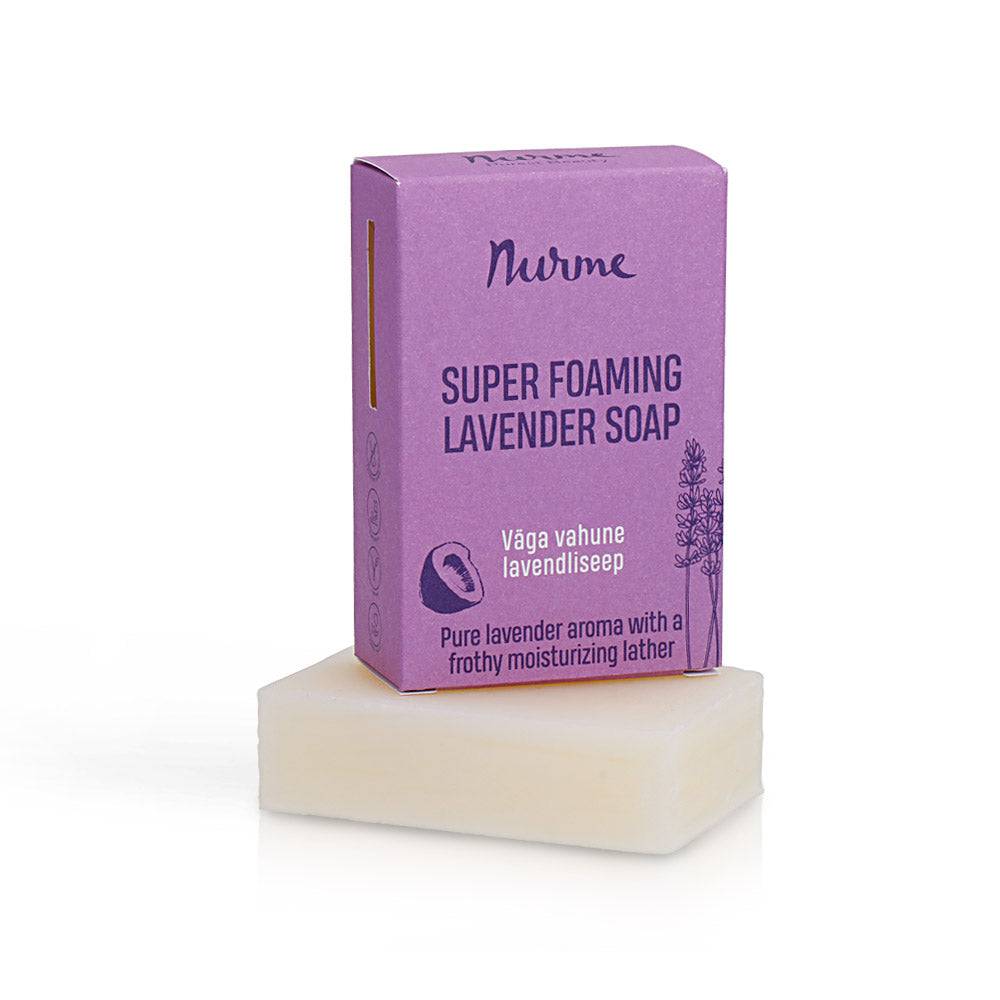 薰衣草椰子泡沫皂 100 g｜Nurme Super Foaming Lavender Soap - Rauhoittava laventeli-kookospalasaippua 100 g