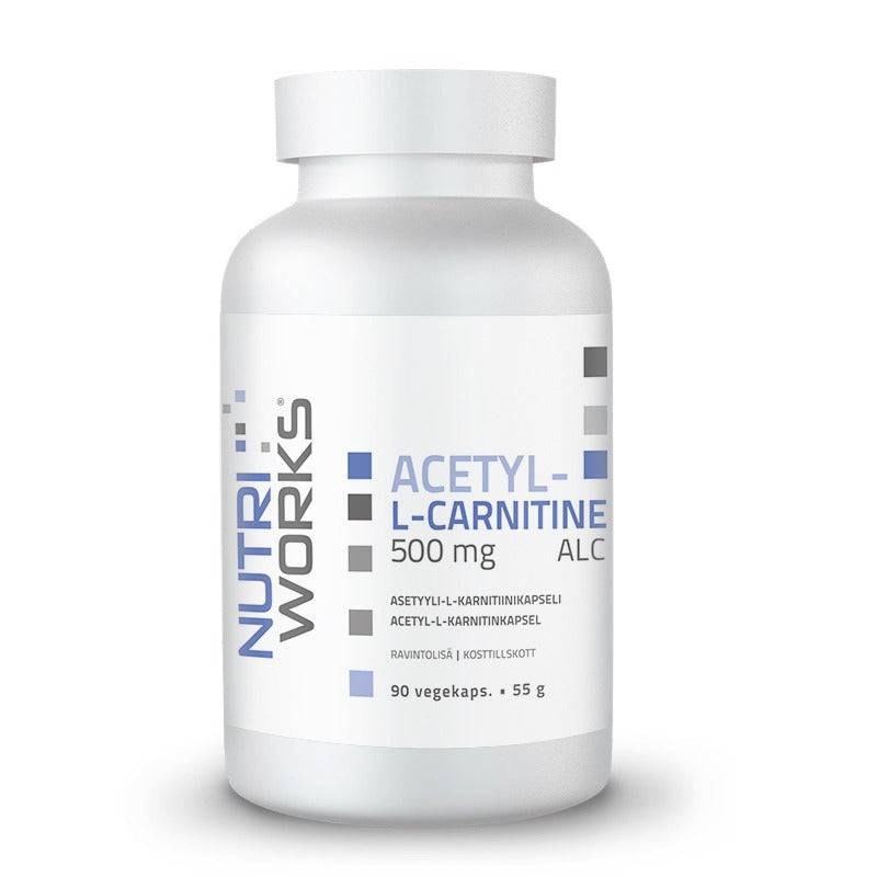 Nutri Works Acetyl - L-Carnitine 500mg - Asetyyli-L-Karnitiini 90 kaps. - erä