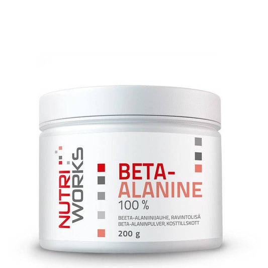 100%β-丙氨酸粉 200 g｜Nutri Works Beta-Alanine 100 % - beeta-alaniinijauhe 200 g