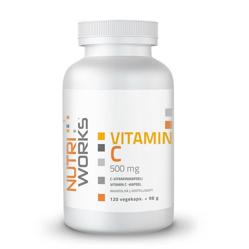 Nutri Works Vitamin C - Vahva C-vitamiinikapseli 120 kaps.｜Nutri Works 维生素 C - 强效维生素 C 胶囊 120 粒。
