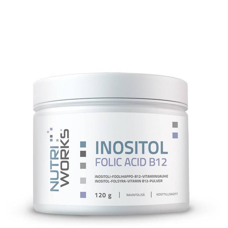 Nutri Works Inositol Folic Acid B12 - Inositoli-foolihappo-B12-vitamiinijauhe 120 g｜Nutri Works 肌醇叶酸B12复合粉 120 g