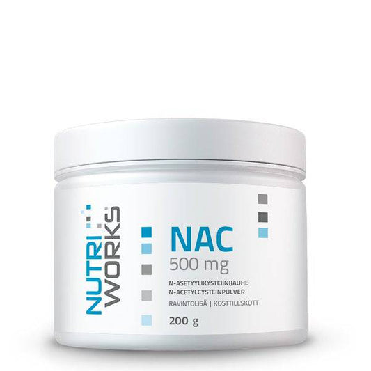 Nutri Works NAC 500毫克 - N-乙酰半胱氨酸粉末 200 g｜Nutri Works NAC 500 mg - N-Asetyylikysteiinijauhe 200 g