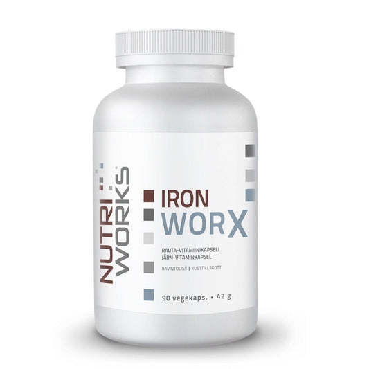 Nutri Works Iron Worx - 铁-维生素胶囊 90粒｜Nutri Works Iron Worx - Rauta-vitamiinikapseli 90 kaps.