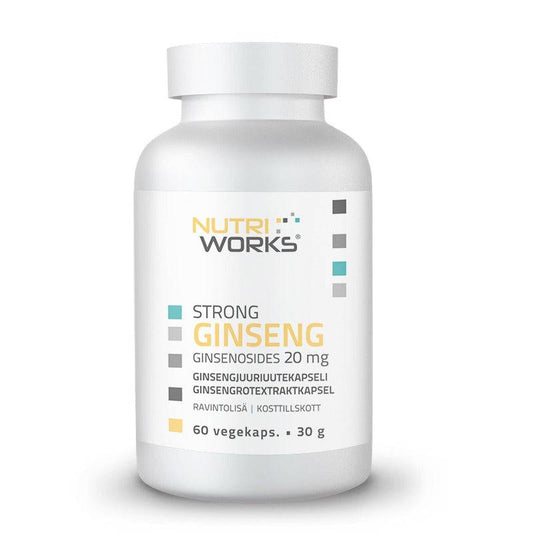 Nutri Works 强效人参根提取物胶囊 60粒｜Nutri Works Strong Ginseng - Ginsengjuuriuutekapseli 60 kaps.