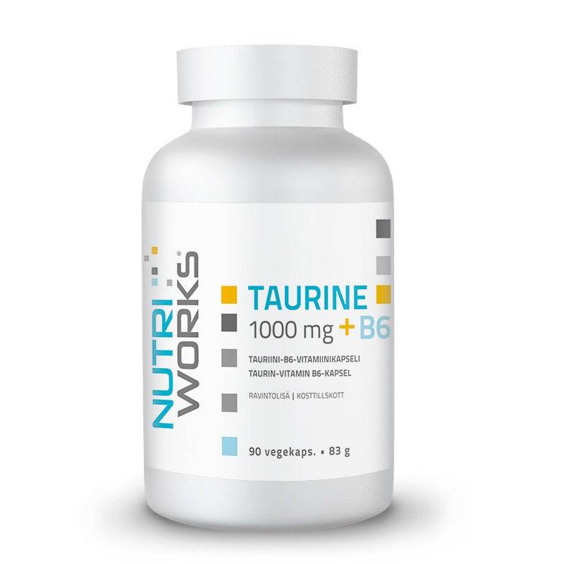 牛磺酸1000毫克+维生素B6 90粒｜Nutri Works Taurine 1000 mg +B6 90 kaps.