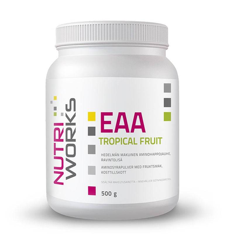 Nutri Works EAA热带水果氨基酸粉 500 g｜Nutri Works EAA Tropical Fruit - Aminohappojauhe 500 g