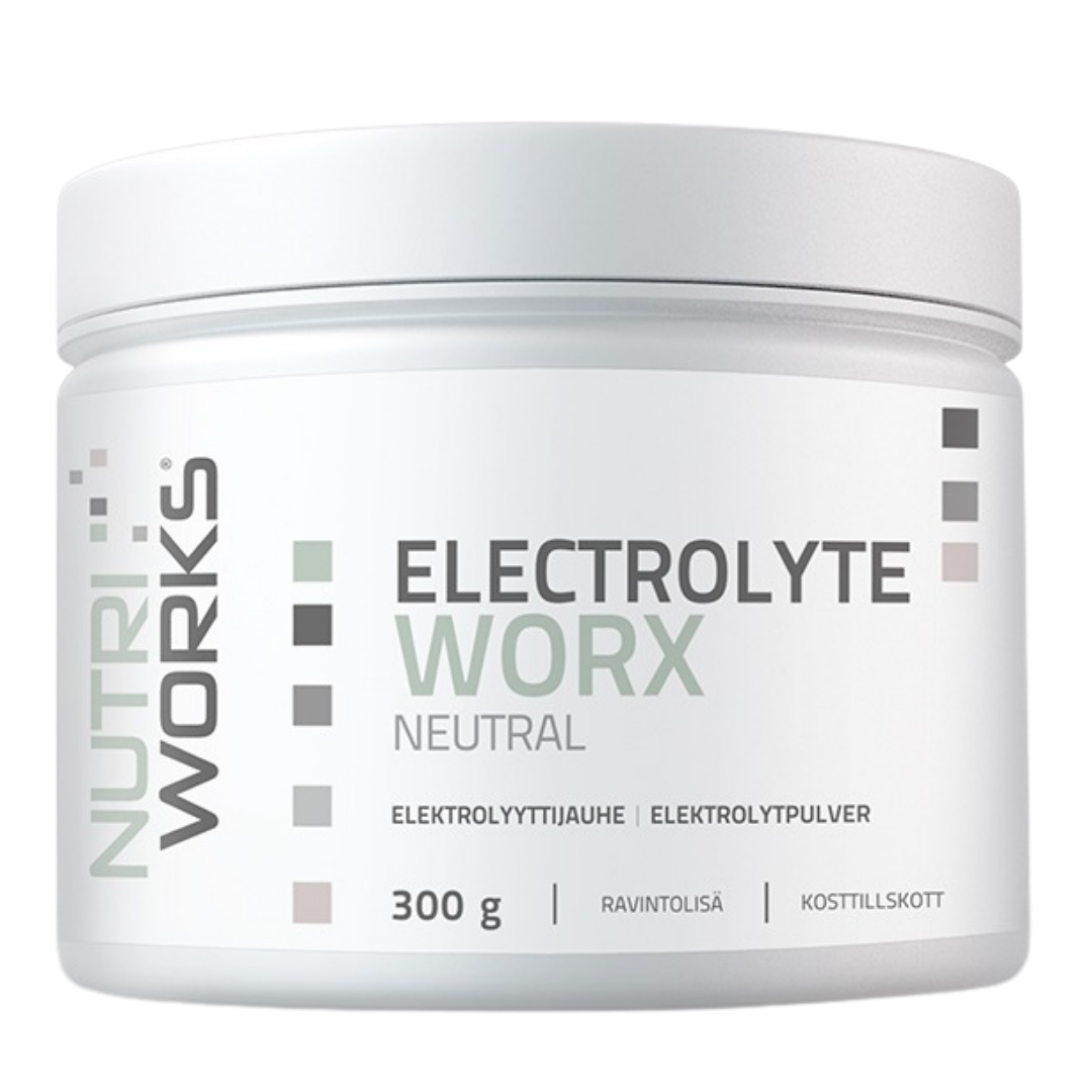 Nutri Works 电解质粉 - 无味 300 g｜Nutri Works Electrolyte Worx - Elektrolyyttijauhe Maustamaton 300 g
