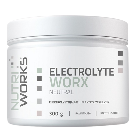 Nutri Works 电解质粉 - 无味 300 g｜Nutri Works Electrolyte Worx - Elektrolyyttijauhe Maustamaton 300 g