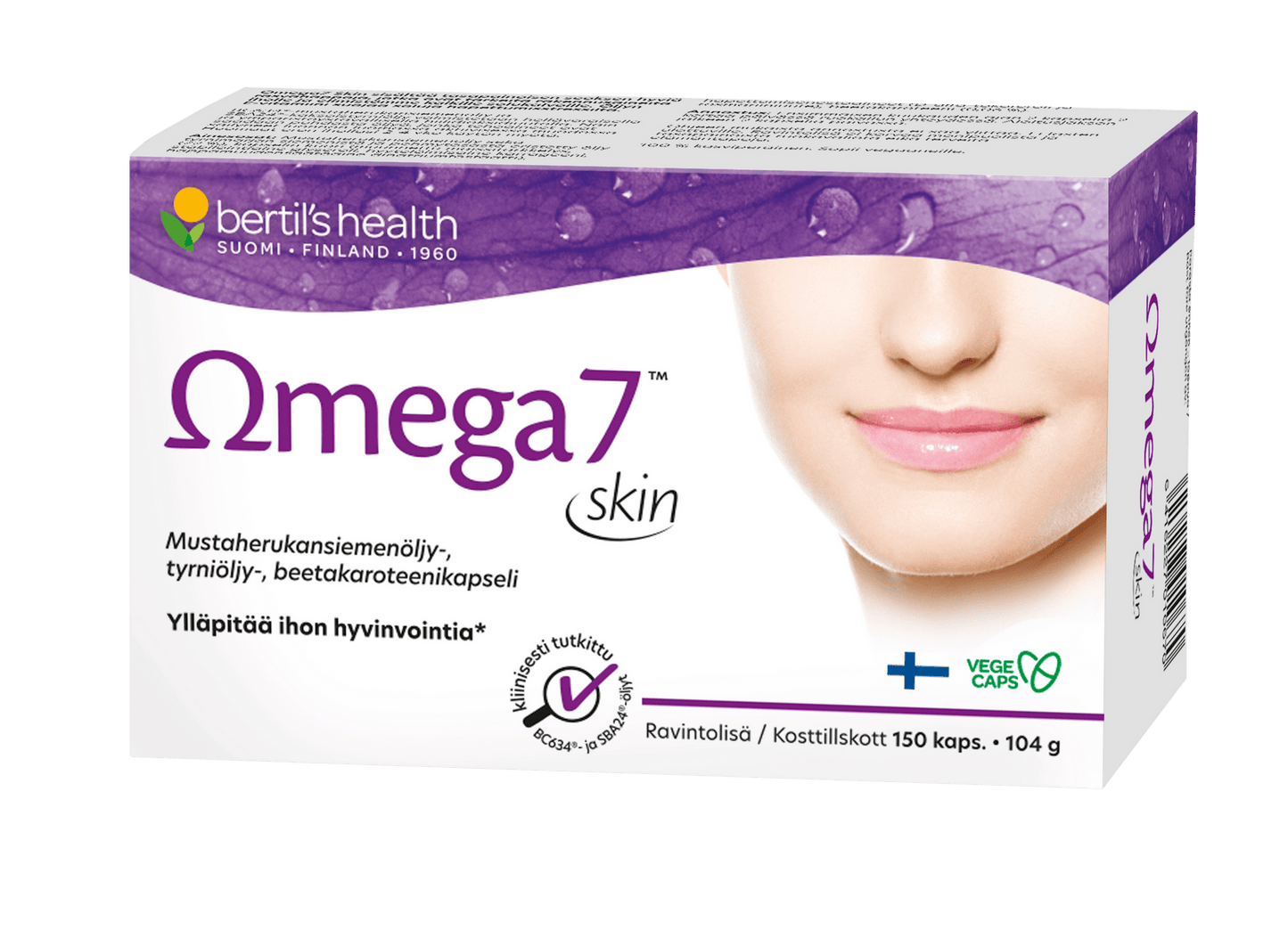 Bertil's Health Omega7 Skin 150 kaps. - erä