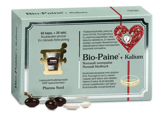 Pharma Nord 生物血压+钾 60粒+30片｜Pharma Nord Bio-Paine + Kalium - 60 kaps. + 30 tabl. - Toimituskatkos, ei tietoa milloin saa lisää