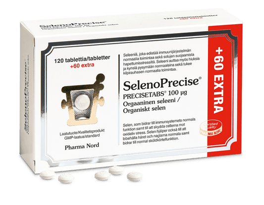 Pharma Nord SelenoPrecise 100微克 - 有机硒 120+60片｜Pharma Nord SelenoPrecise 100 µg - Orgaaninen seleeni 120+60 tabl.