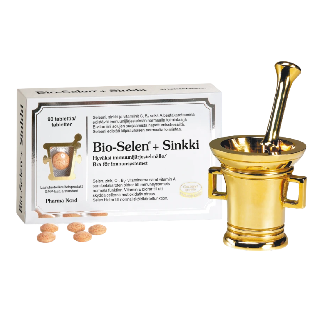 Pharma Nord Bio-Selen + Sinkki 90 tabl.｜Pharma Nord 生物硒 + 锌 90 片。
