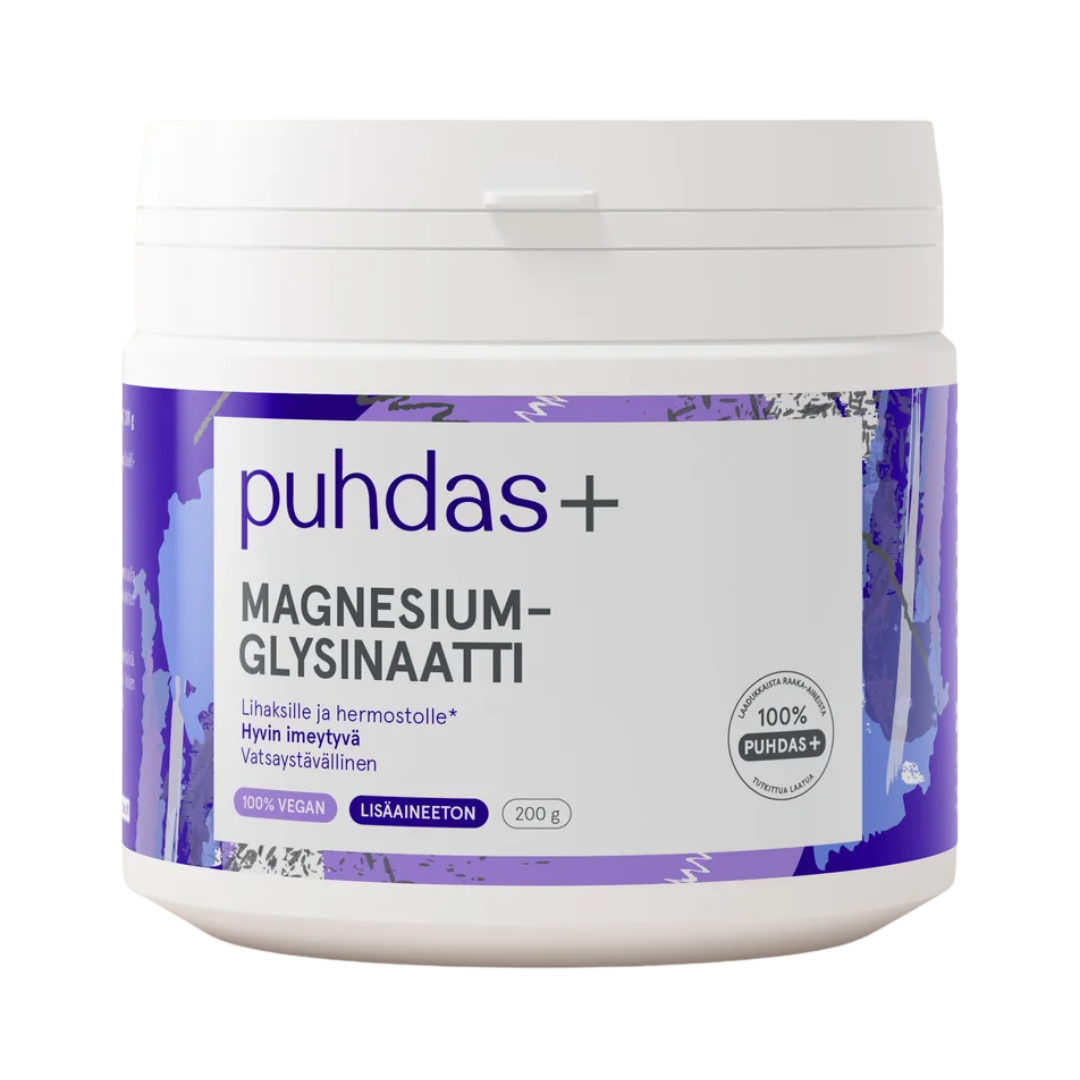 Puhdas+ 甘氨酸镁 200 g｜Puhdas+ Magnesiumglysinaatti 200 g