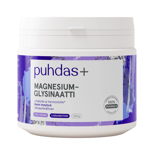 Puhdas+ 甘氨酸镁 200 g｜Puhdas+ Magnesiumglysinaatti 200 g