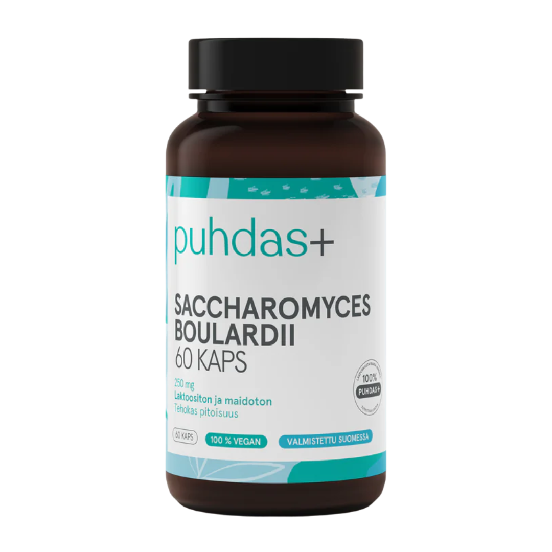Puhdas+ 布拉氏酵母菌胶囊 250毫克 60粒植物胶囊｜Puhdas+ Caps Saccharomyces Boulardii 250 mg 60 vegekaps.