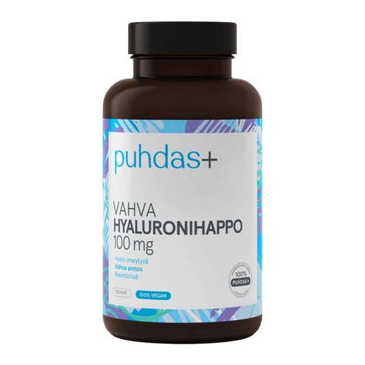 Puhdas+ Beauty 强效透明质酸 100毫克 120粒｜Puhdas+ Beauty Vahva Hyaluronihappo 100 mg 120 kaps.