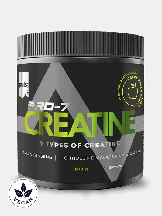 Puls Nutrition Pro-7 肌酸 - 青苹果味肌酸 300 g｜Puls Nutrition Pro-7 Creatine - Kreatiini Vihreä Omena 300 g